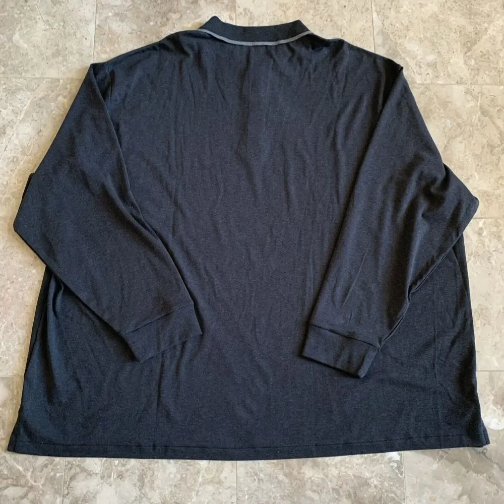 NWT Men's Polo Ralph Lauren Long Sleeve Polo Shirt Soft Cotton Gray 5XB Big